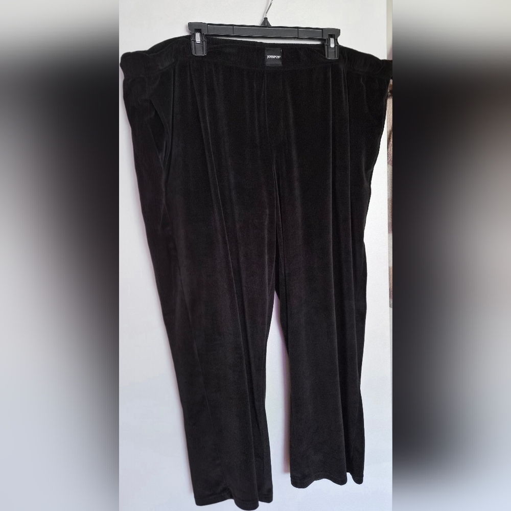 Joyspun 2XL Womens Soft Baggy Black Pants Elastic Waist
